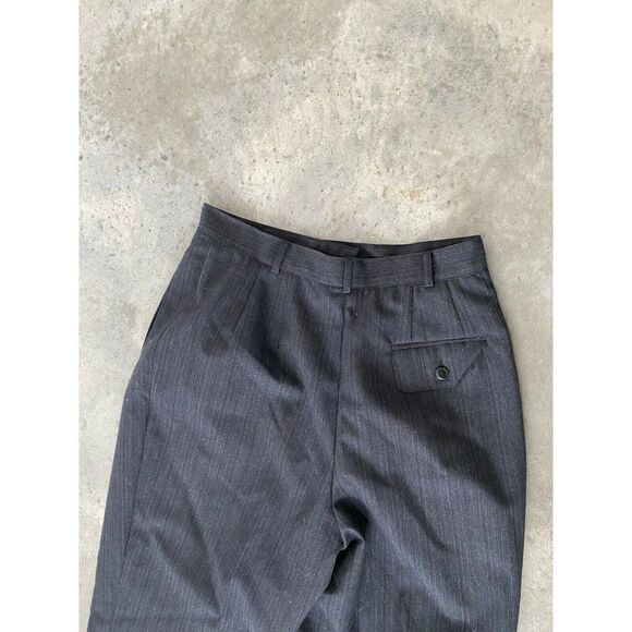 HW New York Pants Trouser Grey Wool Pinstripe Womens Size 12 - Picture 2 of 8